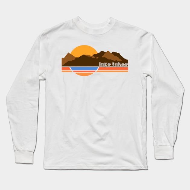 Lake Tahoe Retro 70s Tourist Souvenir Long Sleeve T-Shirt by darklordpug